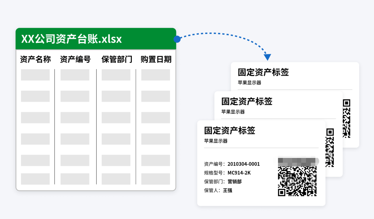 批量生成资产标签示意