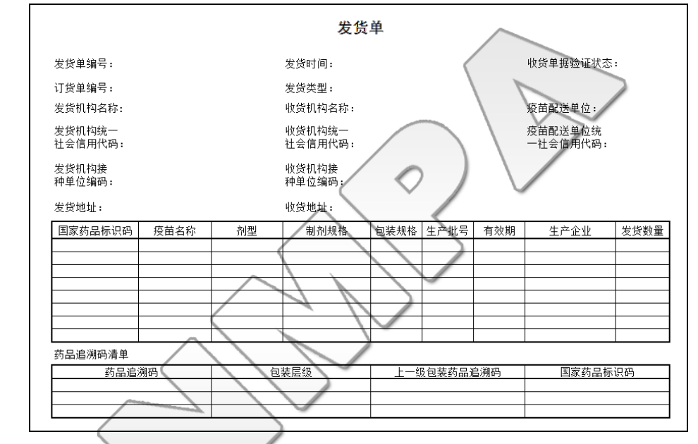 图B.1 发货单示例